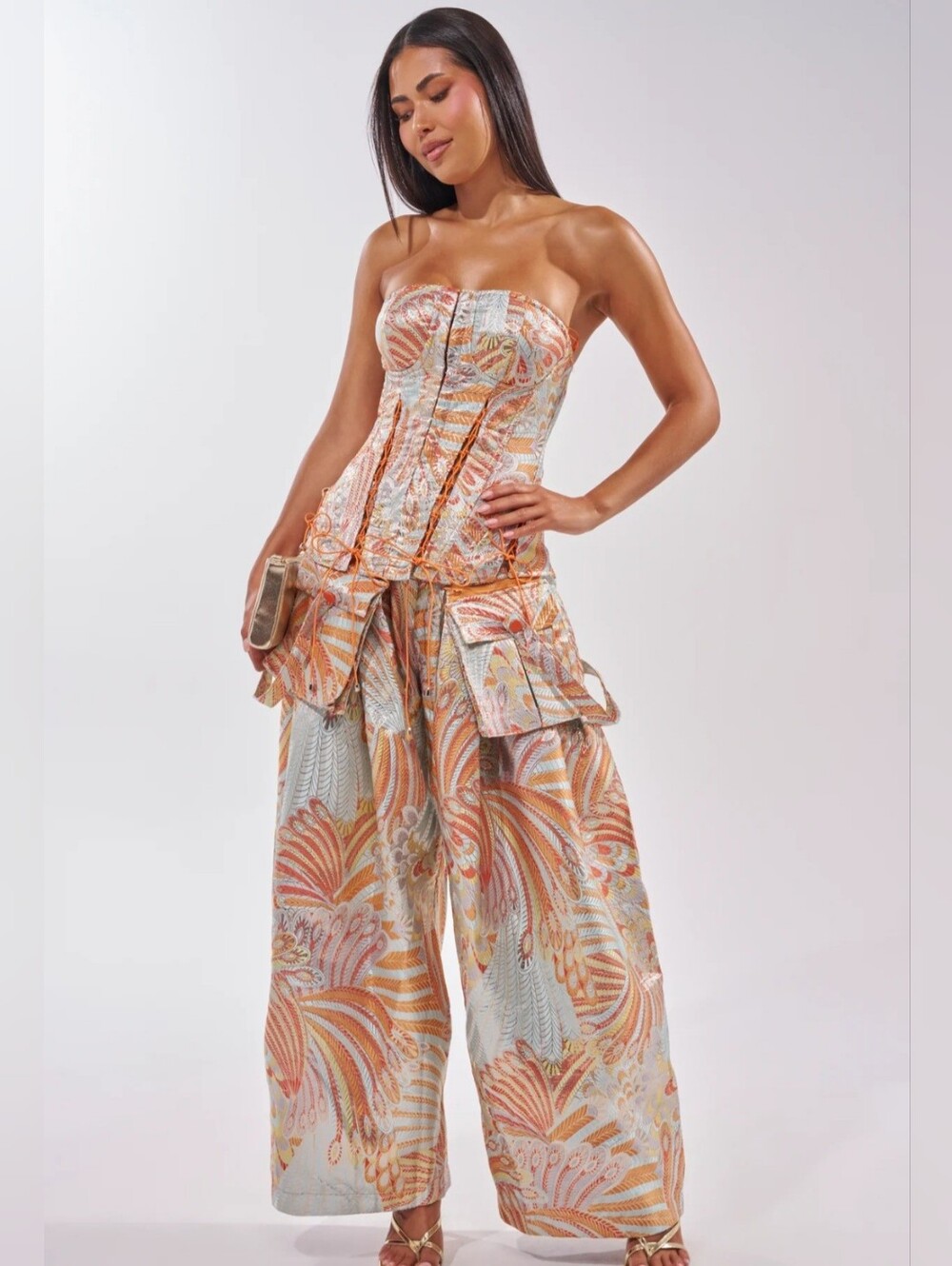 Akira Wide Leg Pant & Corsett 2 Pc Set